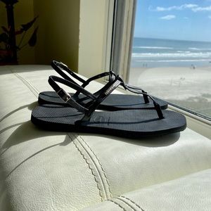 Havaianas unique black flip-flops USA 9/10 Europe 39/40 Never Worn!